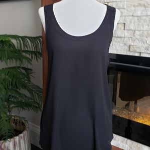 Dressy black tank with gold zipper detail